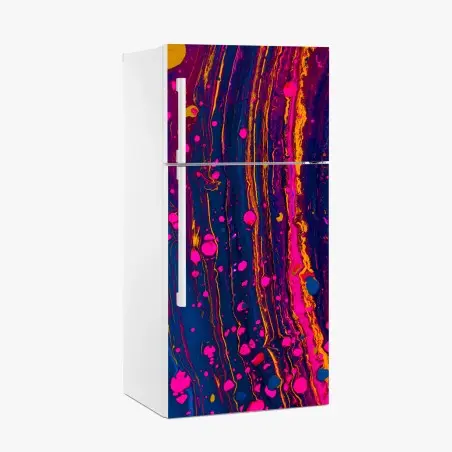 Pegatina para frigorífico marmolado psicodélico en rosa y azul eléctrico – Pixers®