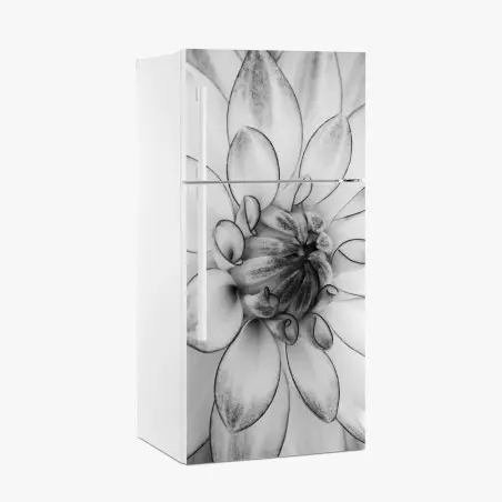 Pegatina para frigorífico detalle floral en blanco y negro – Pixers®