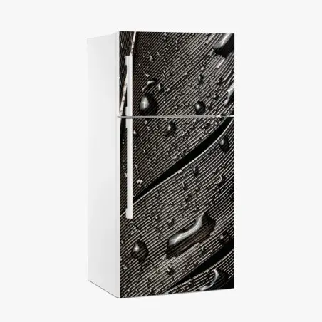 Pegatina para frigorífico textura de pluma en blanco y negro con gotas – Pixers®