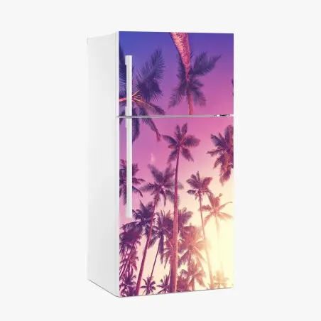 Pegatina para frigorífico paraíso de palmeras al atardecer – Pixers®
