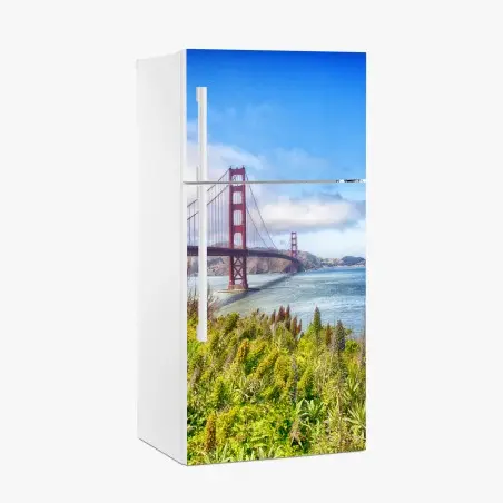 Pegatina para frigorífico panorama del Golden Gate y las colinas de Marin en San Francisco – Pixers®