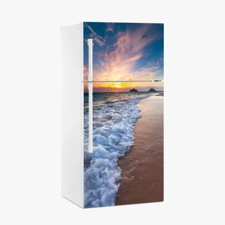 Pegatina para frigorífico amanecer sereno en la costa – Pixers®