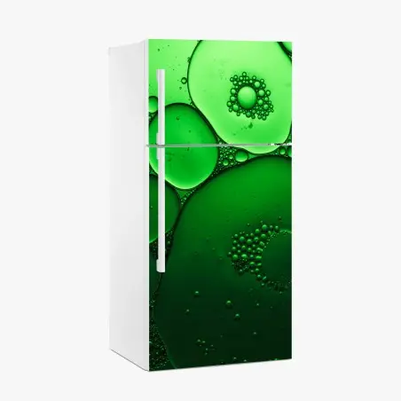 Pegatina para frigorífico composición de burbujas verdes abstractas – Pixers®