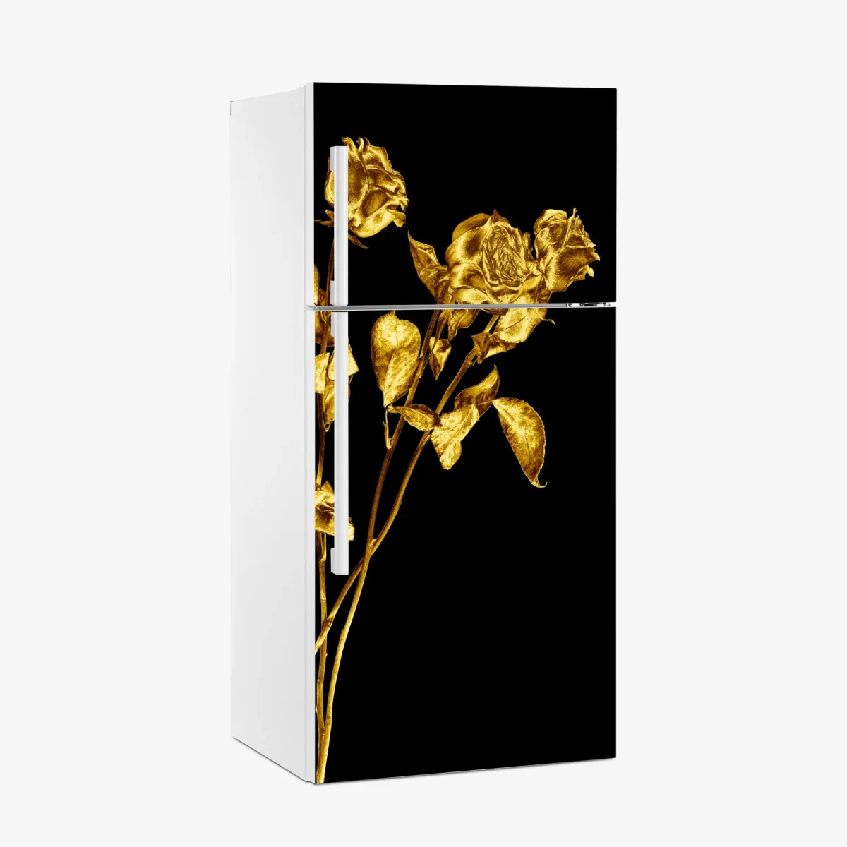 Pegatina para frigorífico rosas doradas sobre fondo negro – Pixers® Pegatina para frigorífico rosas doradas sobre fondo negro – Pixers®