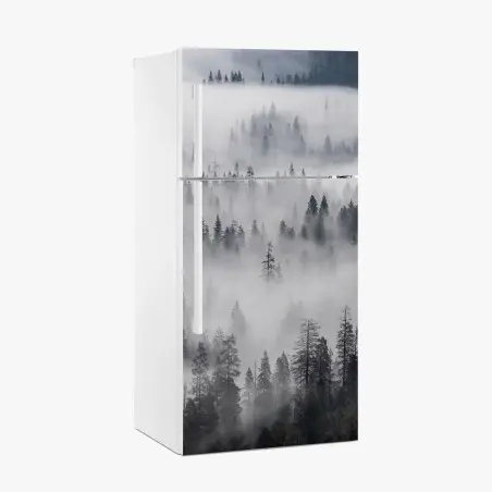 Pegatina para frigorífico bosque entre nieblas místico – Pixers®