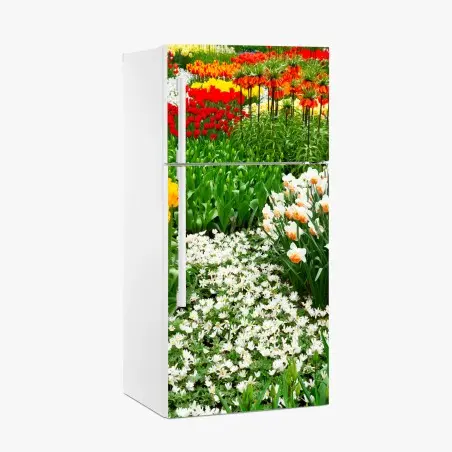 Pegatina para frigorífico explosión de color primaveral en el jardín – Pixers®