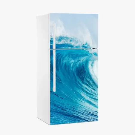 Pegatina para frigorífico ola oceánica azul en movimiento – Pixers®