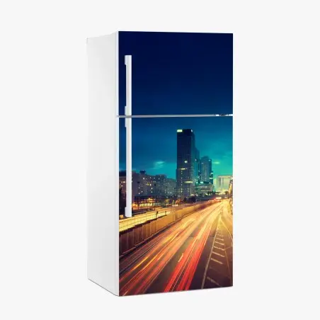 Pegatina para frigorífico atardecer urbano en La Défense, París – Pixers®