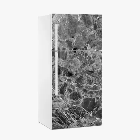 Pegatina para frigorífico textura de mármol en blanco y negro – Pixers®