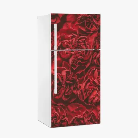 Pegatina para frigorífico claveles rojos efecto retro para decoración – Pixers®