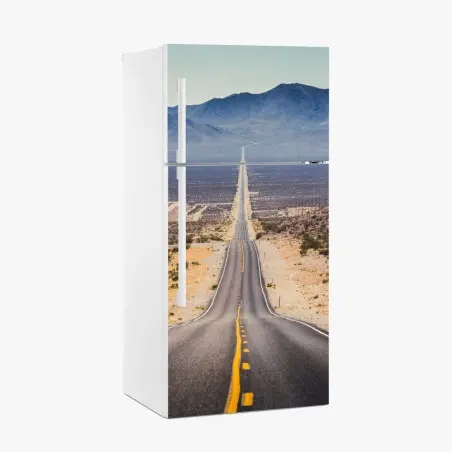 Pegatina para frigorífico carretera infinita hacia las montañas – Pixers®
