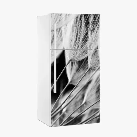 Pegatina para frigorífico detalle delicado de semillas de diente de león en blanco y negro – Pixers®