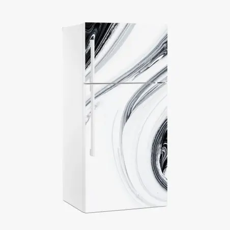 Pegatina para frigorífico flujo marmóreo en blanco y negro – Pixers®