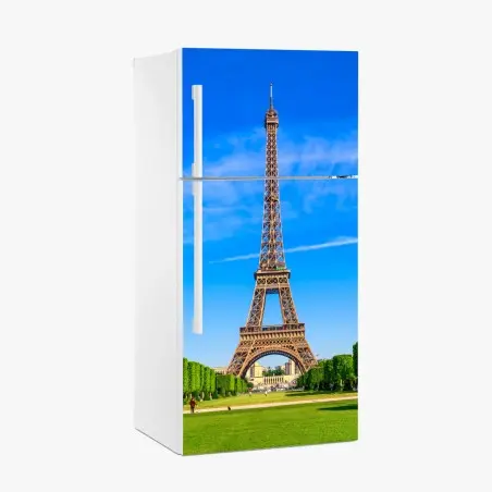 Pegatina para frigorífico vistas icónicas de la Torre Eiffel desde el Champ de Mars – Pixers®