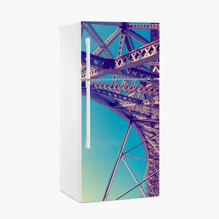 Pegatina para frigorífico perspectiva metálica: geometría del puente – Pixers®