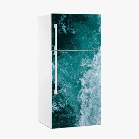 Pegatina para frigorífico abstracción oceánica turquesa – Pixers®
