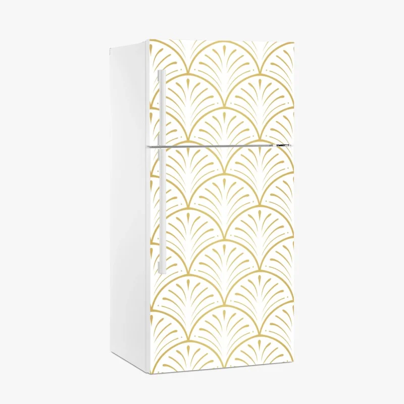 Pegatina para frigorífico patrón art decó dorado elegante