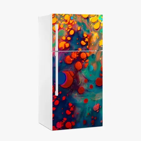 Pegatina para frigorífico marmolado psicodélico multicolor – Pixers®