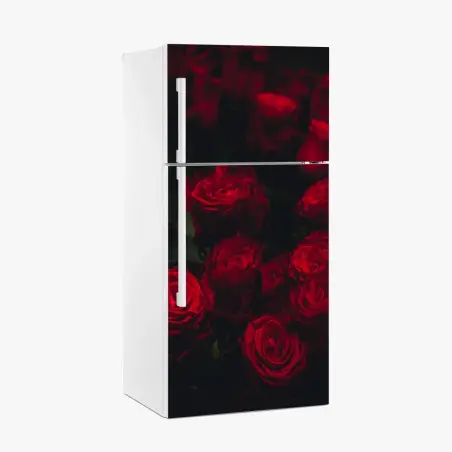 Pegatina para frigorífico ramillete de rosas rojas en penumbra – Pixers®