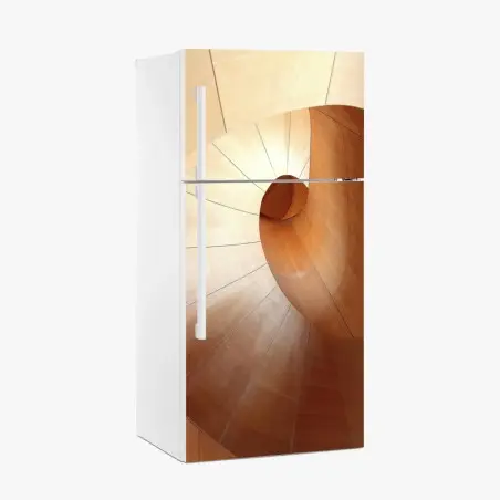Pegatina para frigorífico espiral arquitectónica de madera minimalista – Pixers®