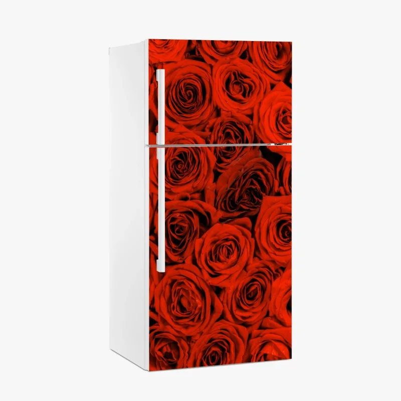 Pegatina para frigorífico rosas rojas en abundancia