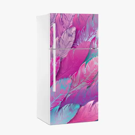 Pegatina para frigorífico arte de plumas rosa iridiscente – Pixers®