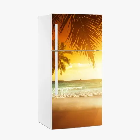 Pegatina para frigorífico atardecer caribeño en la playa – Pixers®