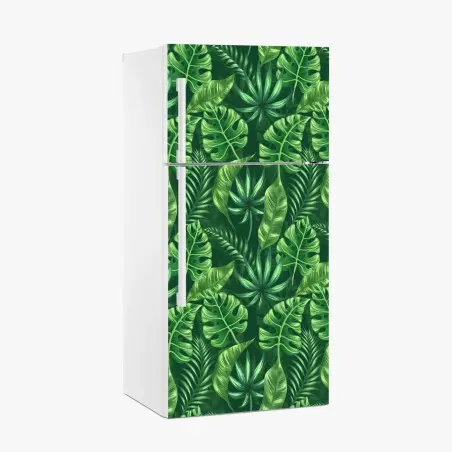 Pegatina para frigorífico estampado tropical de hojas verdes – Pixers®