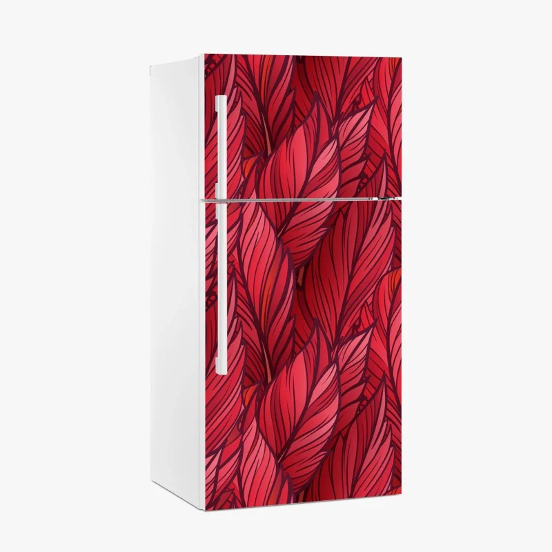 Pegatina para frigorífico hojas rojas entrelazadas