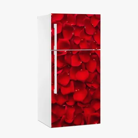 Pegatina para frigorífico arte decorativo de pétalos de rosa rojos – Pixers®