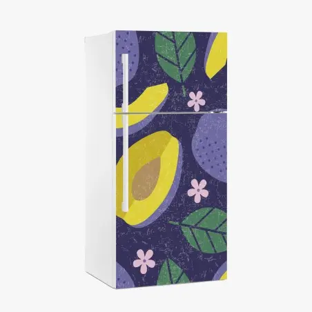 Pegatina para frigorífico patrón vintage de ciruelas y flores – Pixers®