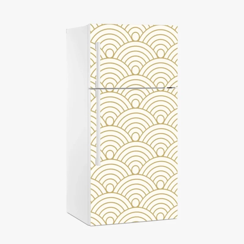 Pegatina para frigorífico patrón semicircular dorado minimalista