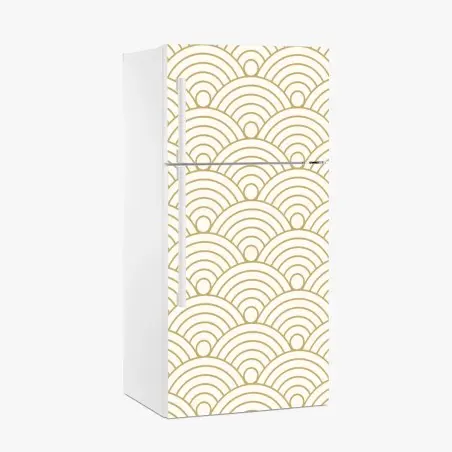 Pegatina para frigorífico patrón semicircular dorado minimalista – Pixers®