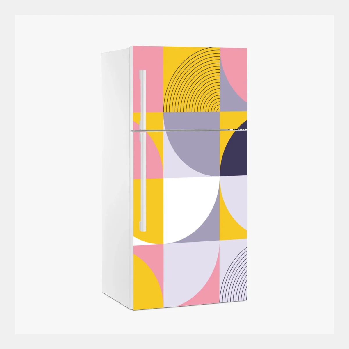 Pegatina para frigorífico patrón geométrico retro en tonos rosa y amarillo – Pixers® Pegatina para frigorífico patrón geométrico retro en tonos rosa y amarillo – Pixers®