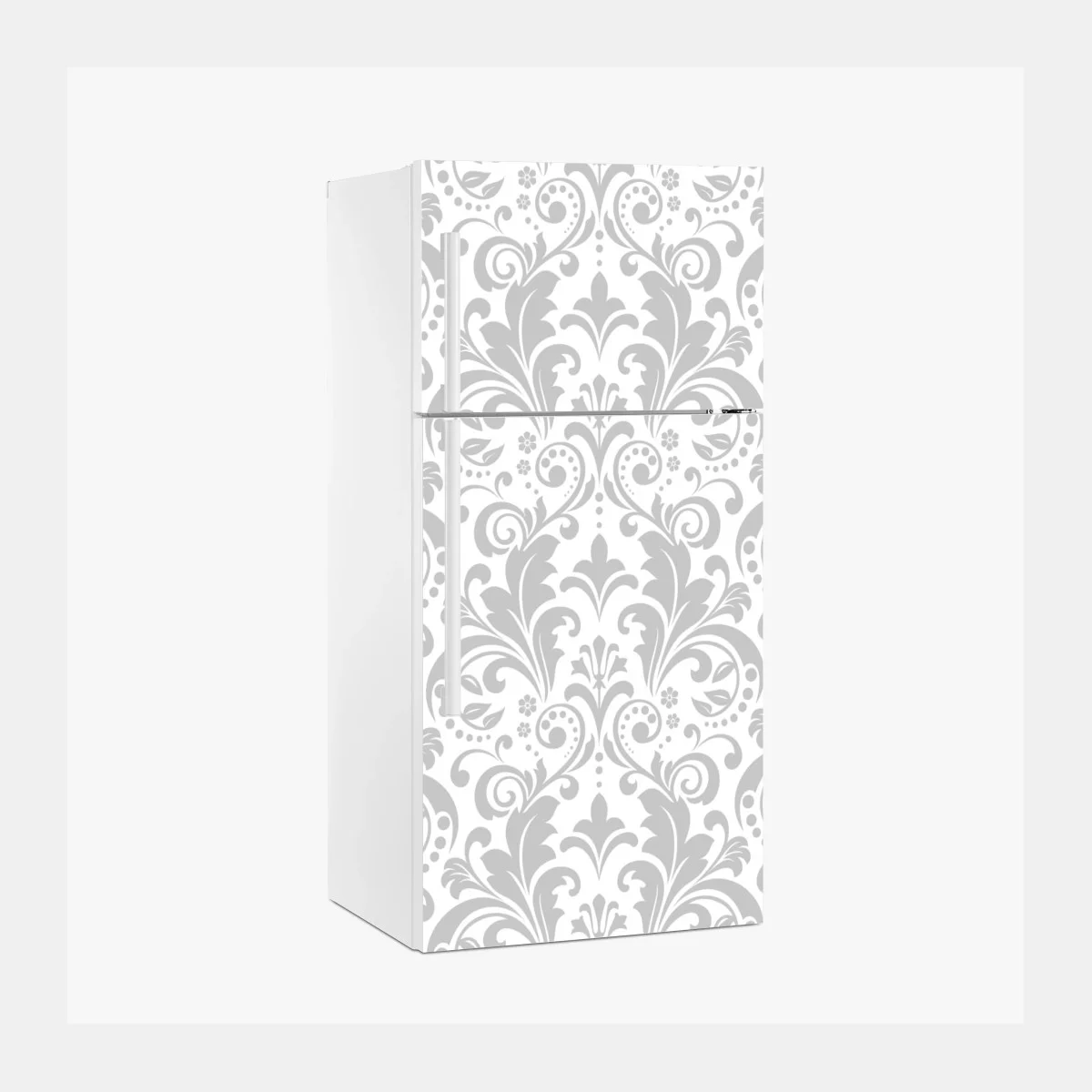 Pegatina para frigorífico diseño damasco gris y blanco elegante – Pixers® Pegatina para frigorífico diseño damasco gris y blanco elegante – Pixers®