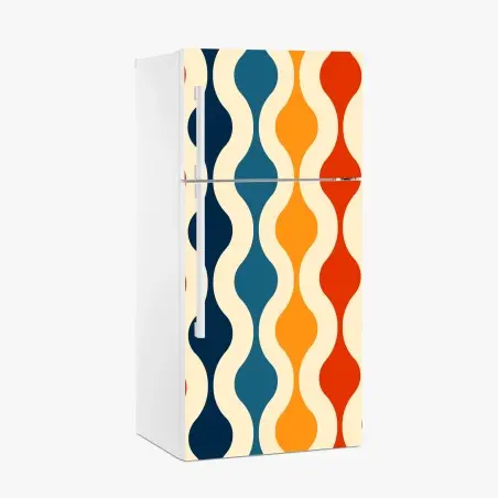 Pegatina para frigorífico patrón geométrico retro ondulado multicolor – Pixers®