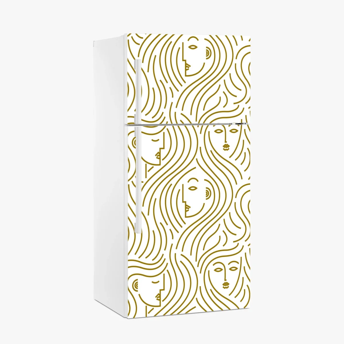 Pegatina para frigorífico patrón abstracto de rostros femeninos en dorado – Pixers® Pegatina para frigorífico patrón abstracto de rostros femeninos en dorado – Pixers®