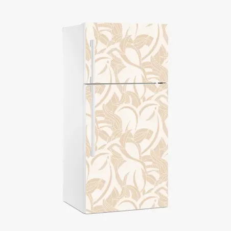 Pegatina para frigorífico estampado botánico beige de hojas entrelazadas – Pixers®