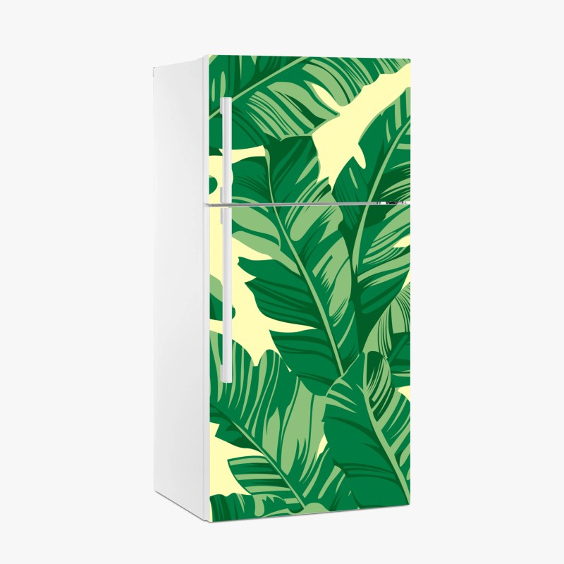 Pegatina para frigorífico patrón de hojas tropicales en verde