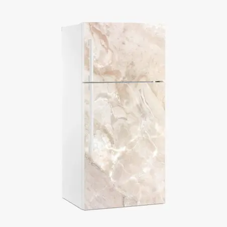 Pegatina para frigorífico mármol beige con vetas naturales – Pixers®