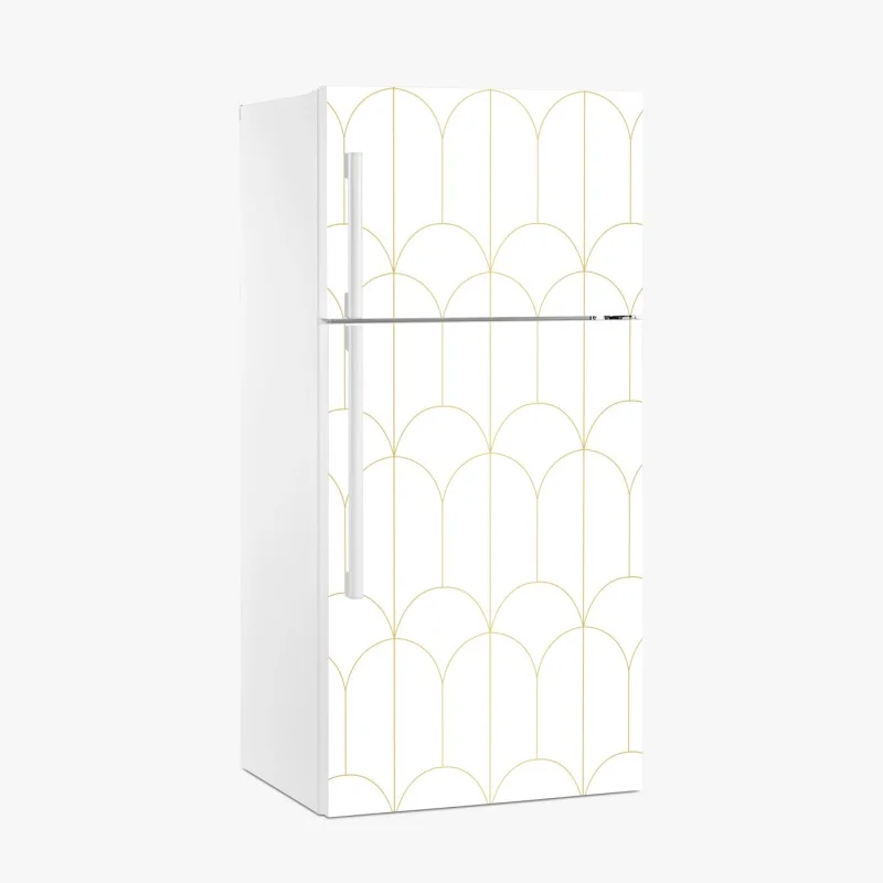 Pegatina para frigorífico patrón geométrico art déco dorado minimalista