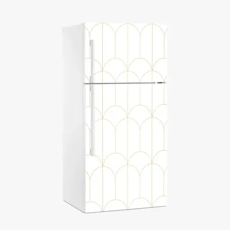 Pegatina para frigorífico patrón geométrico art déco dorado minimalista – Pixers®