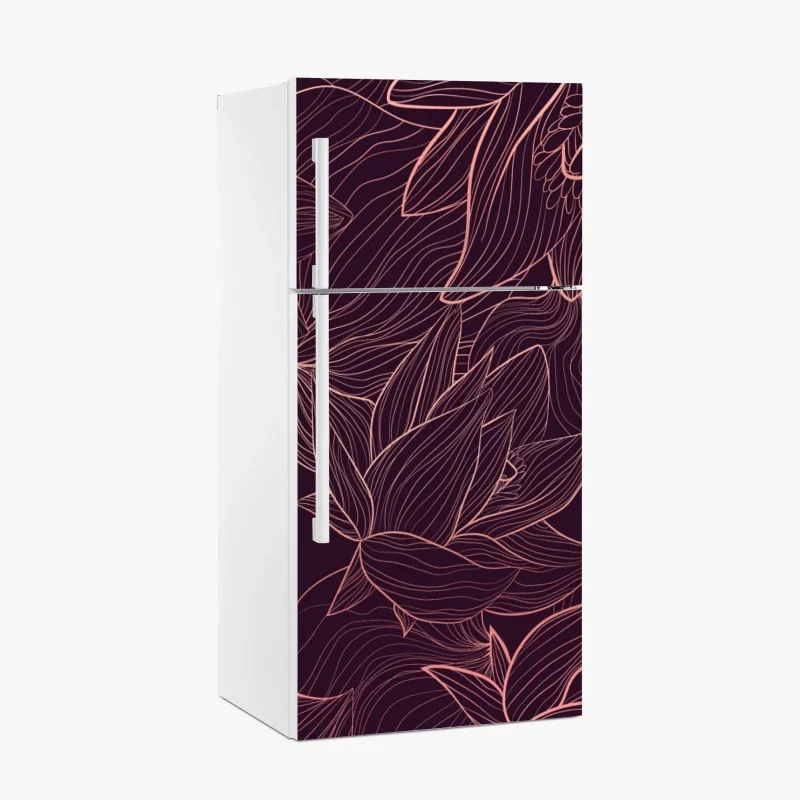 Pegatina para frigorífico arte mural floral de líneas finas