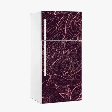 Pegatina para frigorífico arte mural floral de líneas finas – Pixers®