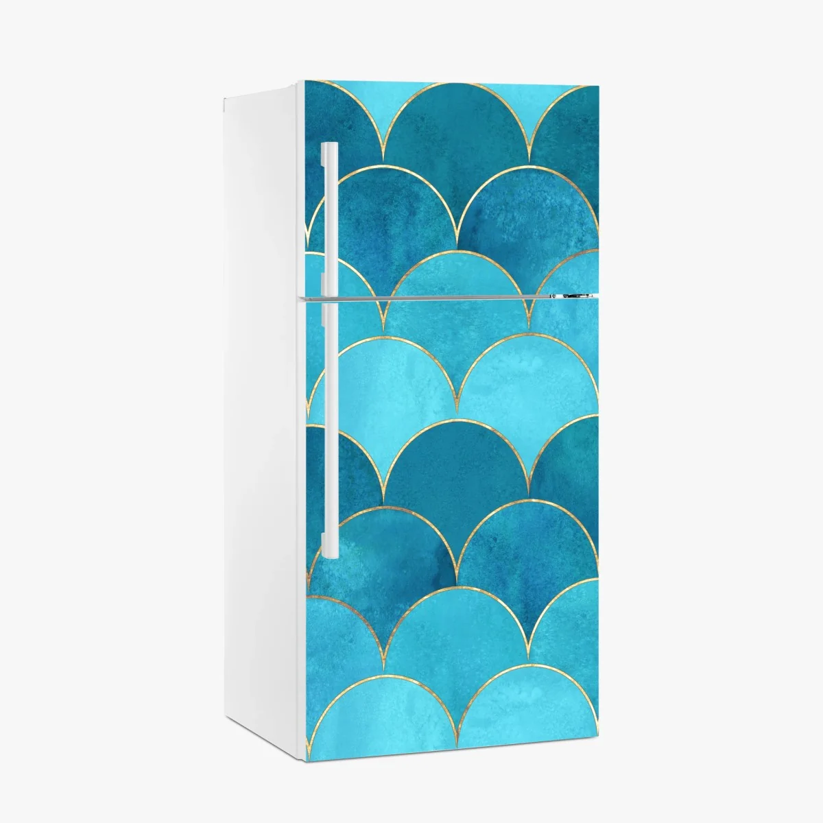 Pegatina para frigorífico patrón de escamas marinas turquesa con detalles dorados – Pixers® Pegatina para frigorífico patrón de escamas marinas turquesa con detalles dorados – Pixers®