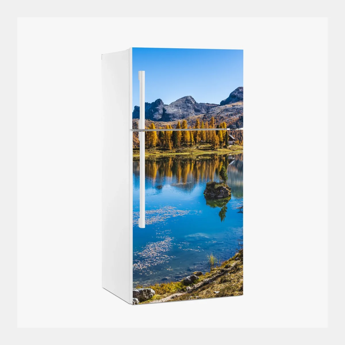 Pegatina para frigorífico reflejos dorados en lago alpino – Pixers® Pegatina para frigorífico reflejos dorados en lago alpino – Pixers®