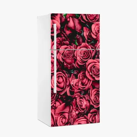 Pegatina para frigorífico diseño de rosas rojas en detalle – Pixers®