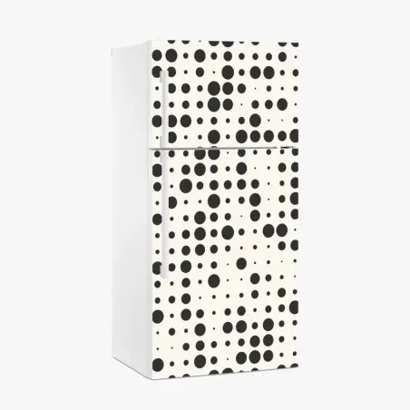 Pegatina para frigorífico patrón de lunares minimalista en blanco y negro – Pixers®