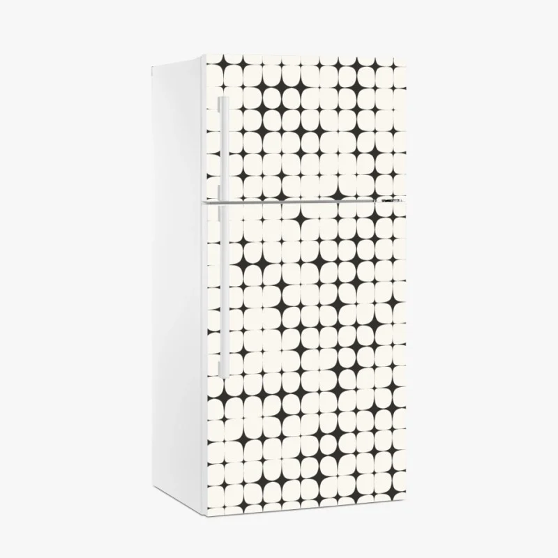 Pegatina para frigorífico patrón geométrico óptico en blanco y negro