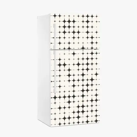 Pegatina para frigorífico patrón geométrico óptico en blanco y negro – Pixers®